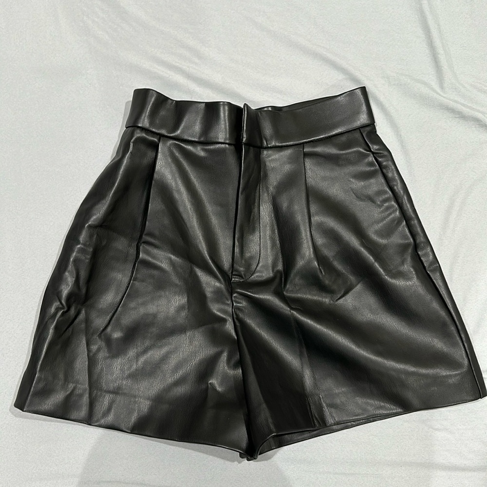 Zara Faux Leather Shorts
